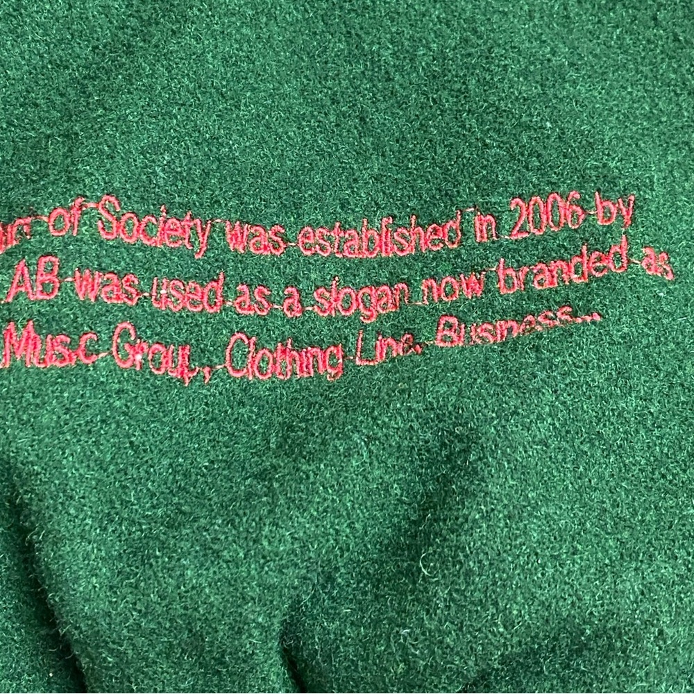 Product Of Society 2006 Varsity Jacket XL Green Wool Bomber Streetwear Y2K VTG - Picture 7 of 16